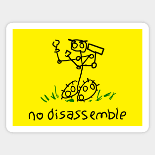 No Disassemble - primitive - with background Sticker